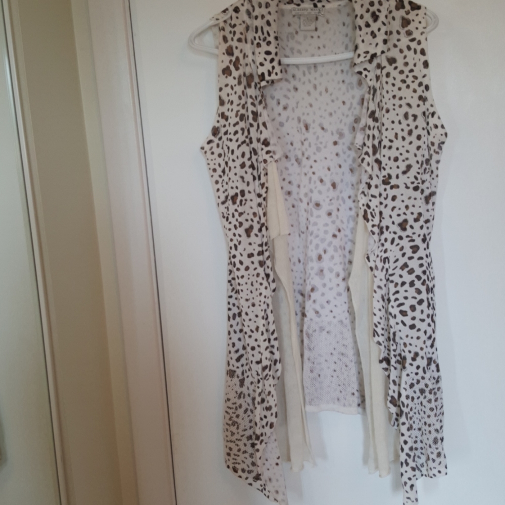 Alberto Makali leopard print sleeveless long vest